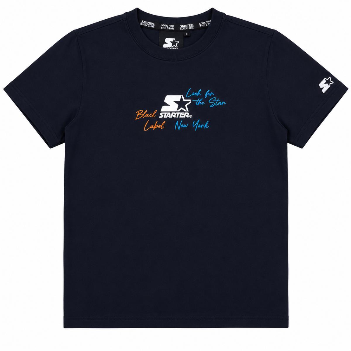 STARTER, T-Shirt Urban Court Gradient Graphic Nero, Ragazzo