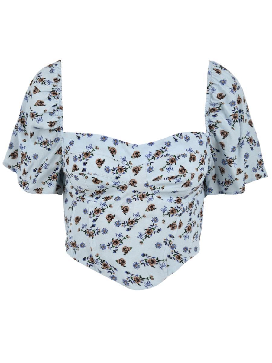 Top da donna azzurro Sarah