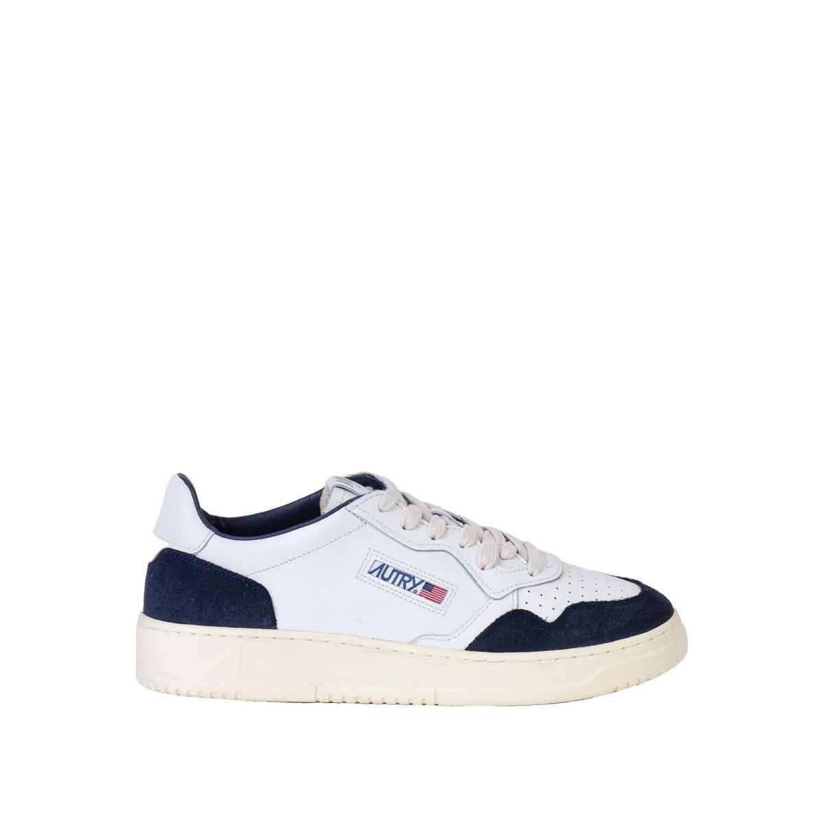 Sneakers Uomo Medalist Low in pelle e suede bianco/blu