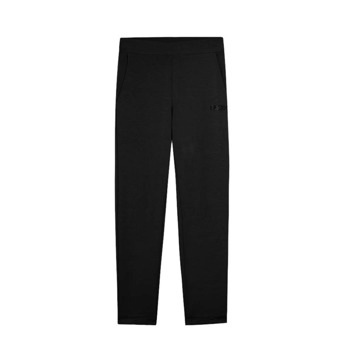 FREDDY - Pantaloni Sportivi Cropped con Risvolto E Strass, 50% Modal 45% Cotone 5% Elastan