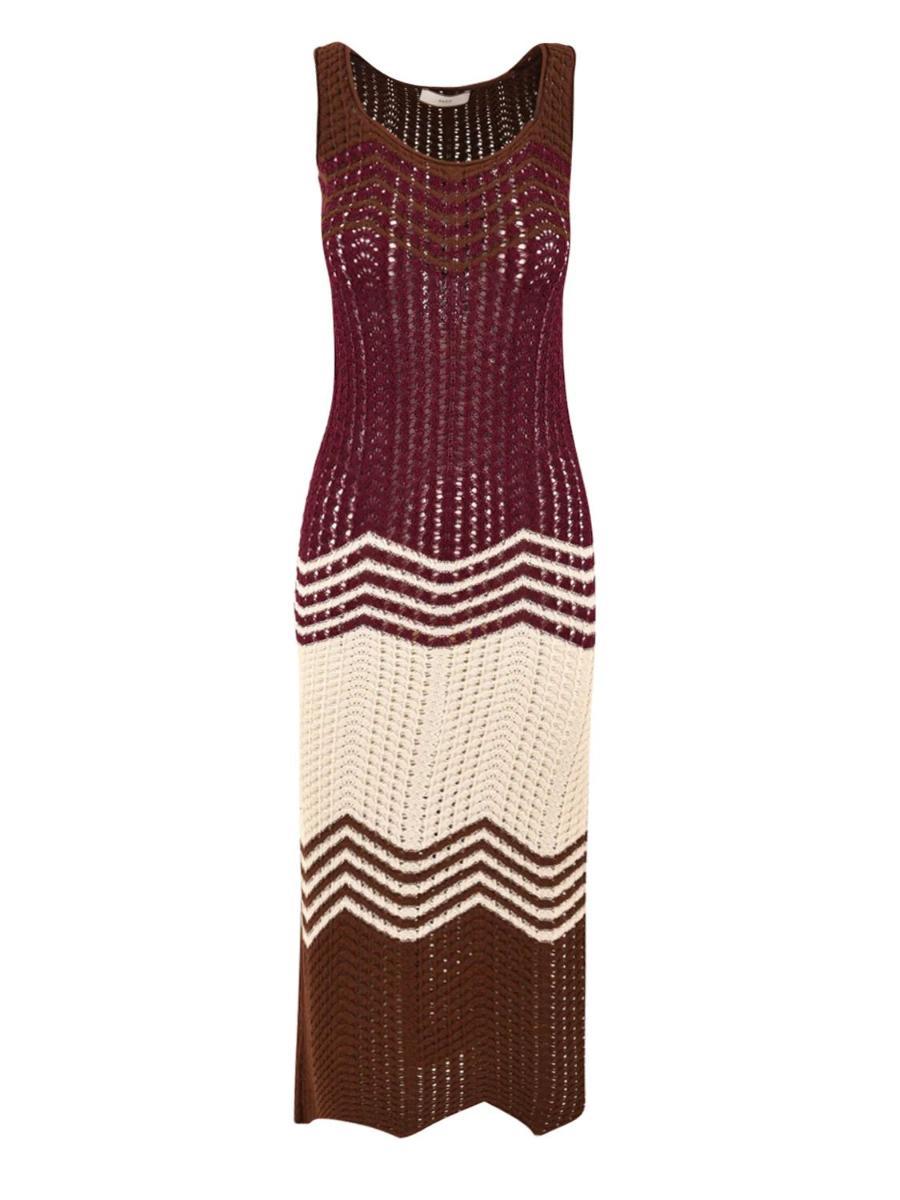 Abito lungo chevron AKEP Donna - Rosso
