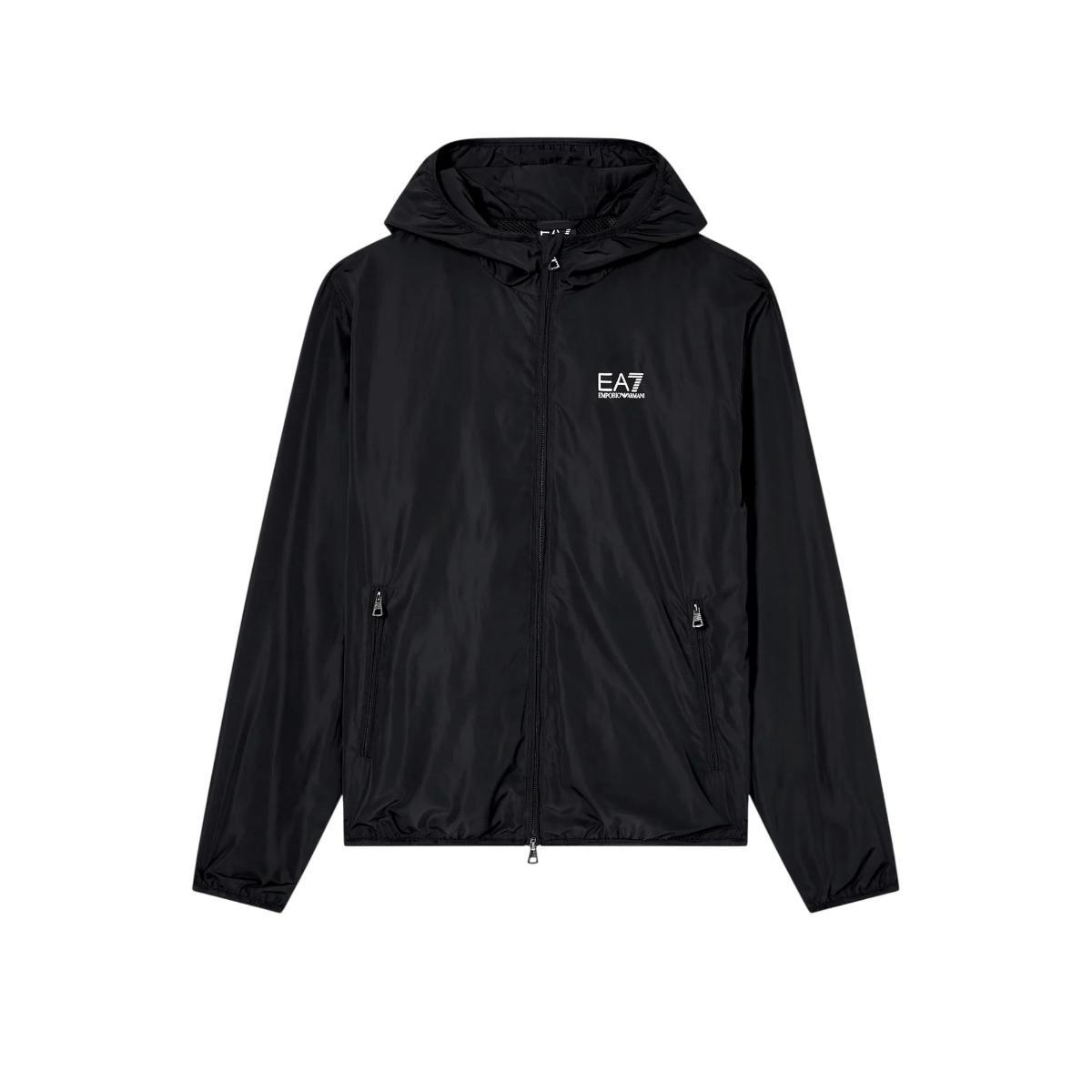Giacca Uomo Nera in nylon con logo