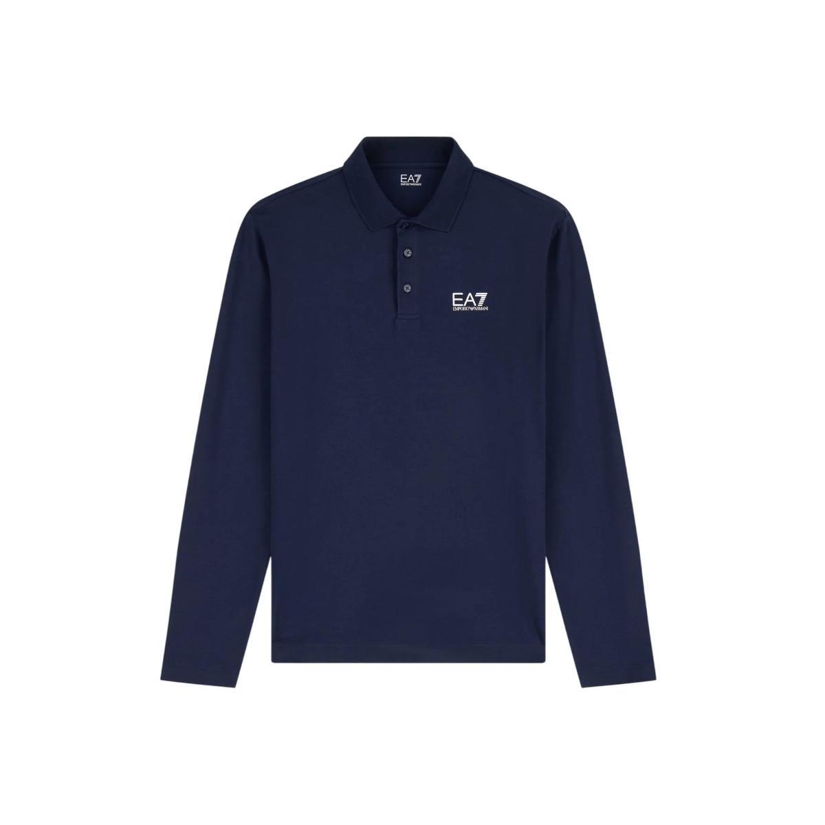 EA7 Emporio Armani Polo a Maniche Lunghe Core Identity in Cotone Stretch da Uomo, 8NPF15