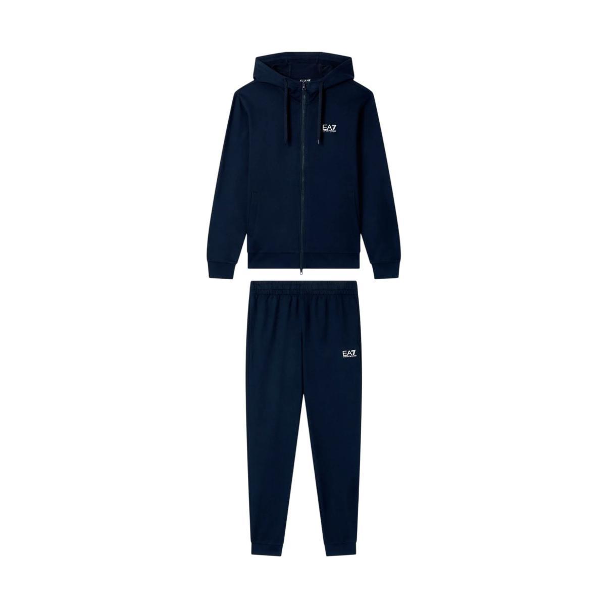 EA7 Uomo Tuta Con Cappuccio Zippe, Nero/Oro