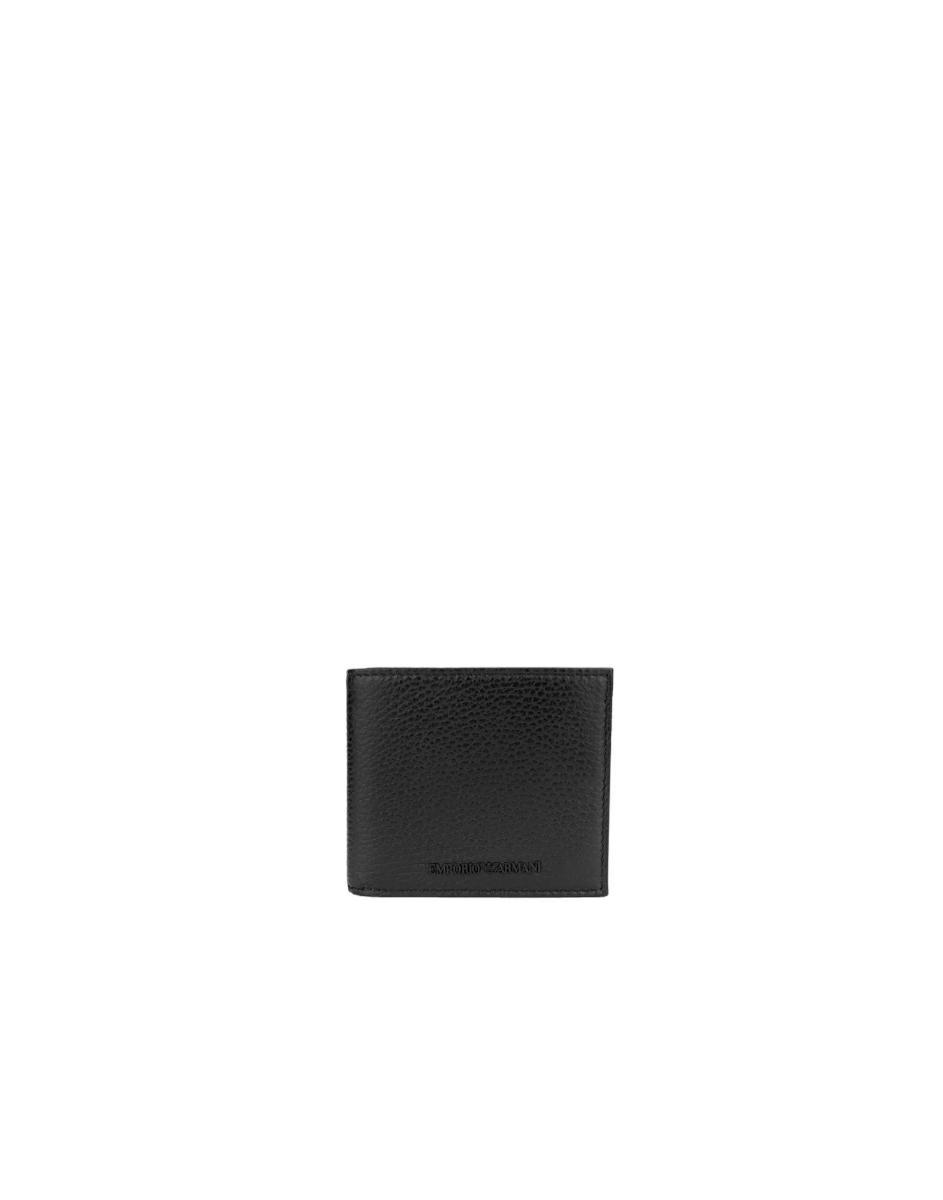 Emporio Armani Portafoglio Nero Con Logo Tono Su Tono