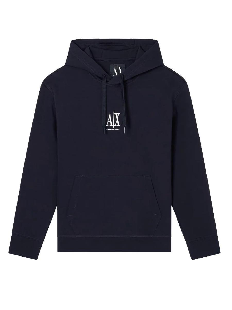 Armani Exchange Icon Project, Embroidered Logo Felpa con Cappuccio Uomo (Pacco da 1)