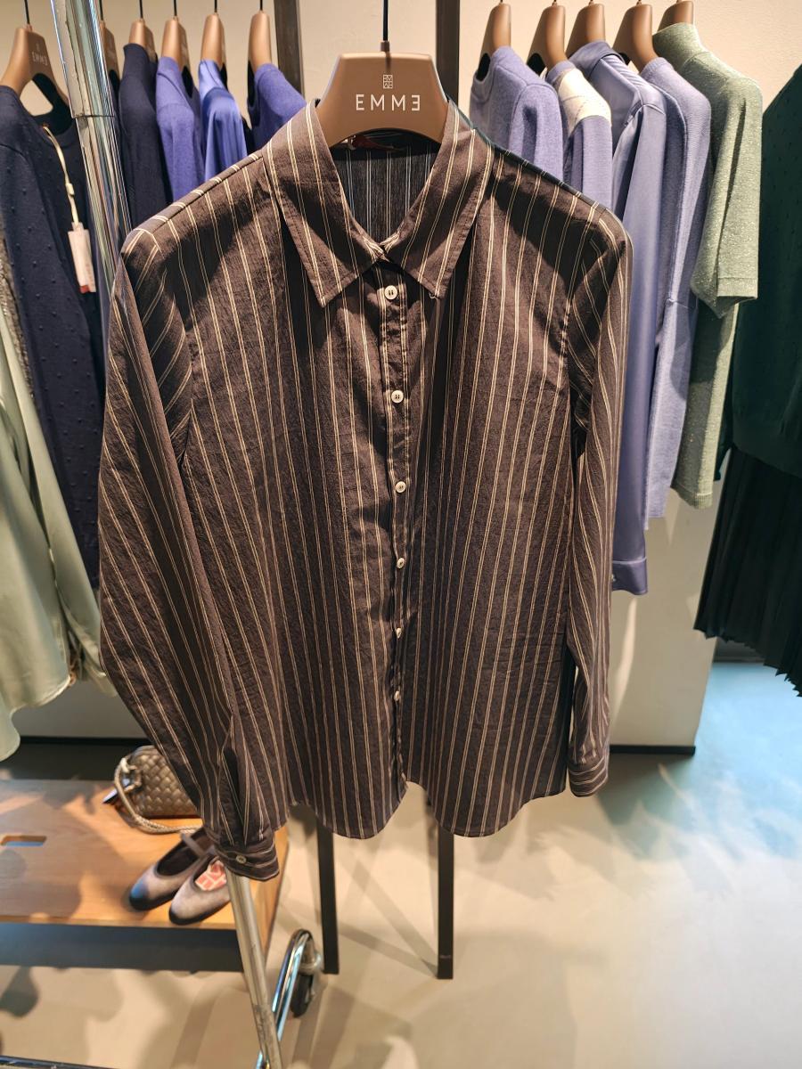 Marella EMME Camicia Donna Lunga Cotone Nylon Rigata GUGLIA