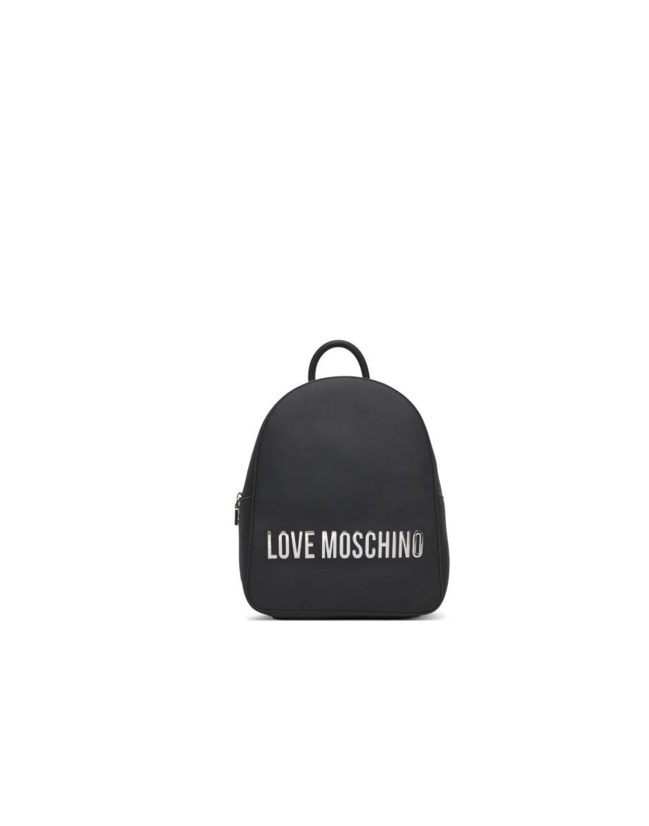 Love Moschino Zaino Nero Con Logo Argento