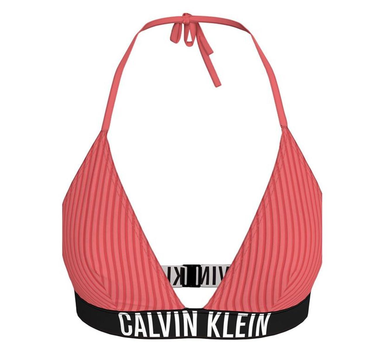 Calvin Klein Donna Top Bikini a Triangolo Allacciatura sul Collo