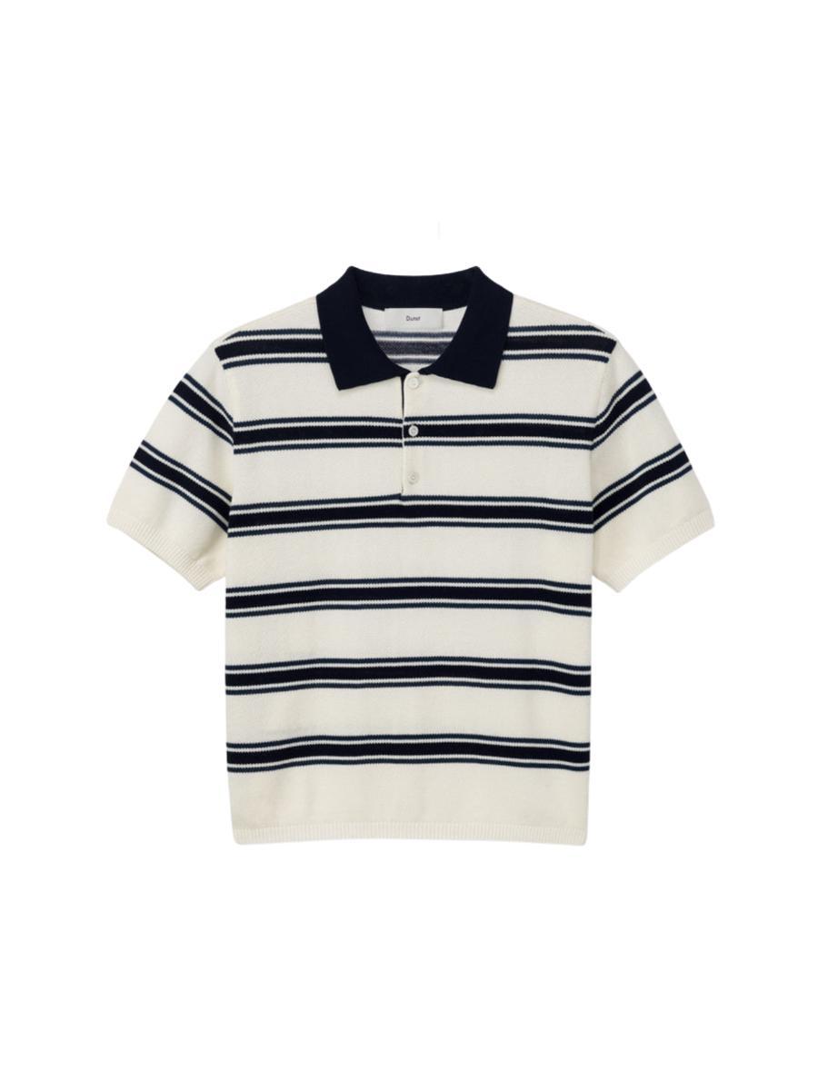 DUNST Polo da donna unisex a righe multicolore